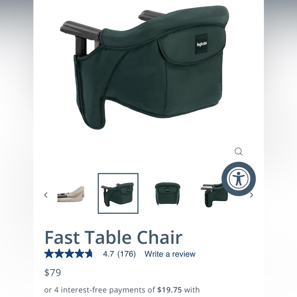 Inglesina Fast Table Chair (Black)